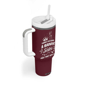 Funny Sister Gifts Tumbler With Handle Thanks For Being A Badass Sister TB10 Print Your Wear