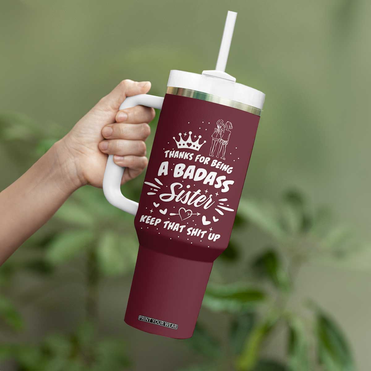 Funny Sister Gifts Tumbler With Handle Thanks For Being A Badass Sister TB10 Print Your Wear