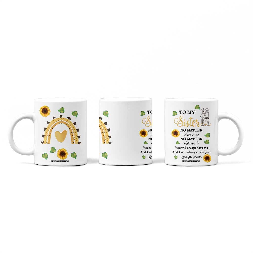 Sister Gifts Coffee Mug Send Love To My Sister Missing You Sunflower TB10 Print Your Wear