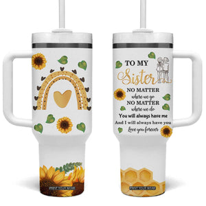 Sister Gifts Tumbler With Handle Send Love To My Sister Missing You Sunflower TB10 One Size: 40 oz White Print Your Wear