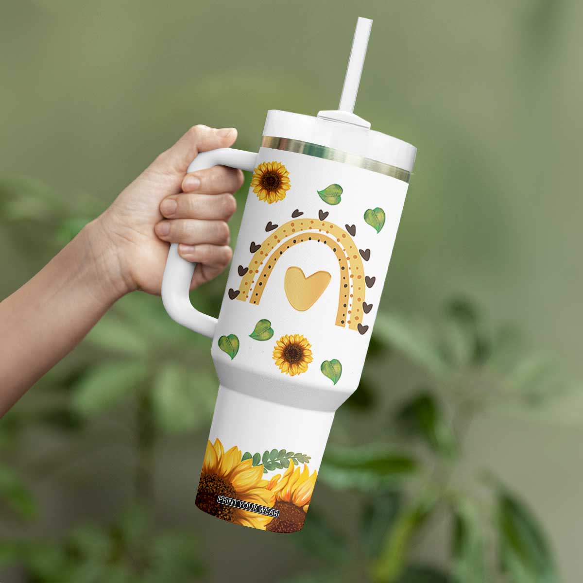 Sister Gifts Tumbler With Handle Send Love To My Sister Missing You Sunflower TB10 Print Your Wear