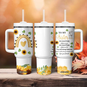 Sister Gifts Tumbler With Handle Send Love To My Sister Missing You Sunflower TB10 Print Your Wear