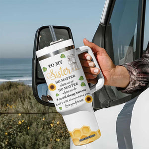 Sister Gifts Tumbler With Handle Send Love To My Sister Missing You Sunflower TB10 Print Your Wear