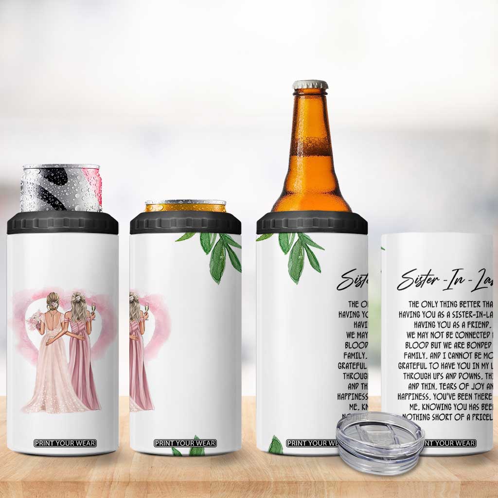 Sister in Law Gifts 4 in 1 Can Cooler Tumbler Sis Engagement Wedding Gift TB10 Print Your Wear