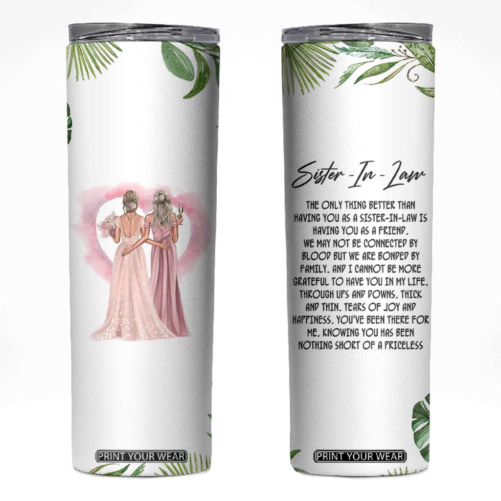 Sister in Law Gifts Skinny Tumbler Sis Engagement Wedding Gift TB10 White Print Your Wear
