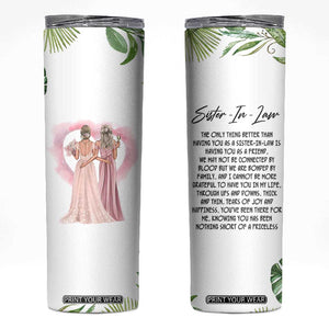 Sister in Law Gifts Skinny Tumbler Sis Engagement Wedding Gift TB10 White Print Your Wear