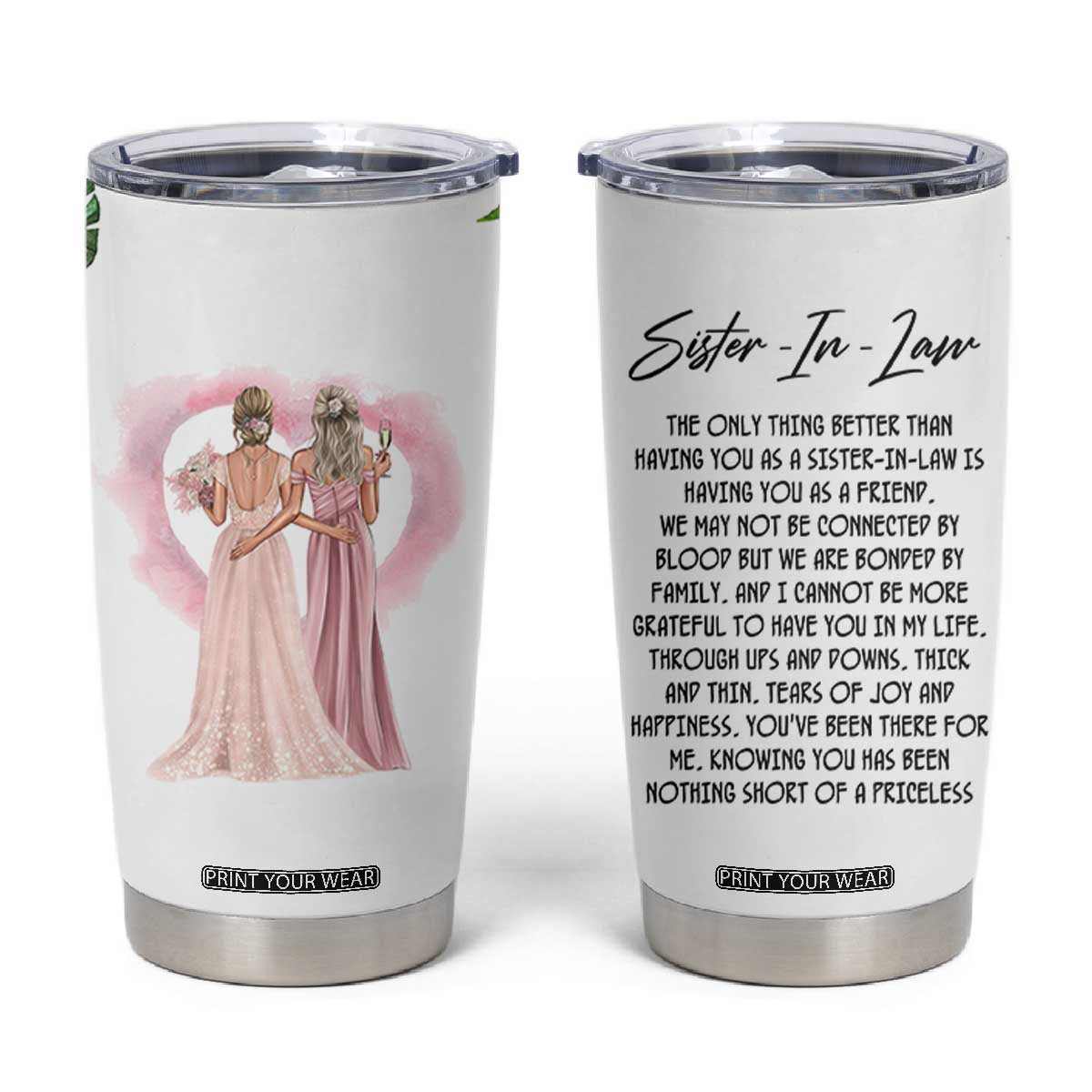 Sister in Law Gifts Tumbler Cup Sis Engagement Wedding Gift TB10 White Print Your Wear