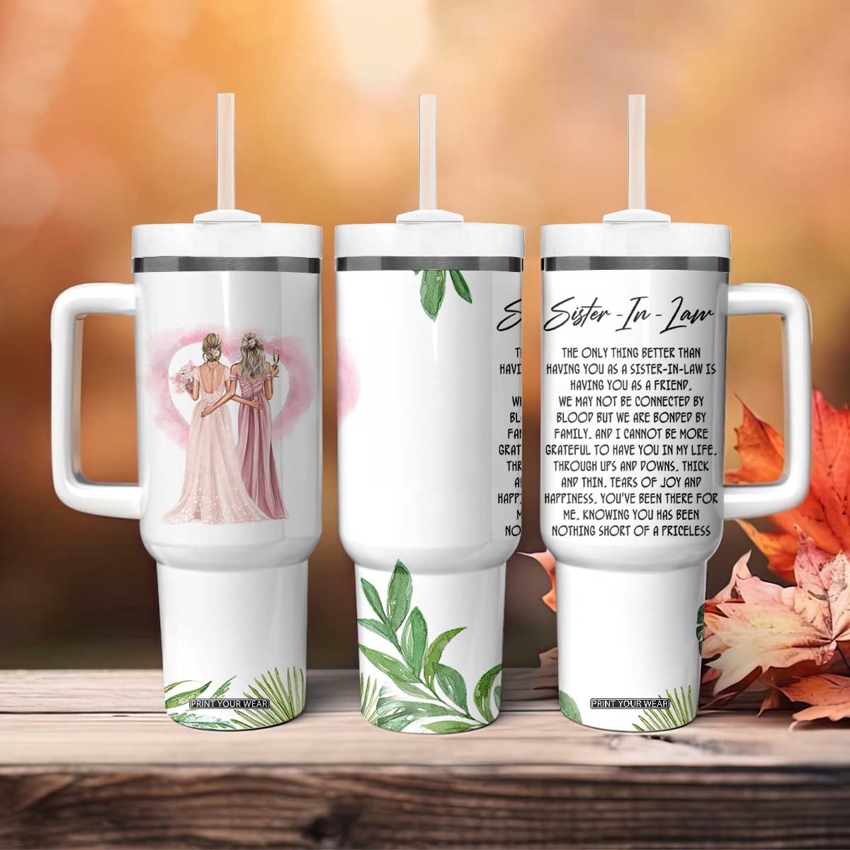Sister in Law Gifts Tumbler With Handle Sis Engagement Wedding Gift TB10 Print Your Wear