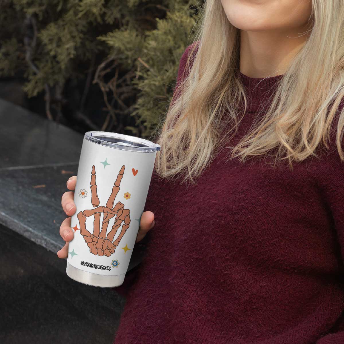 Sister Gift Tumbler Cup Being My Sister Is The Only Gift You Need Sarcastic Groovy Flowers TB10 Print Your Wear