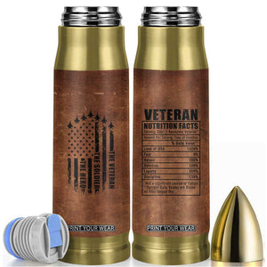 Veteran Gifts Bullet Tumbler Veterans Army Navy Air Force Marine Corps TB10 Black Print Your Wear