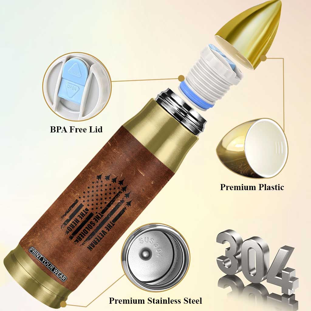 Veteran Gifts Bullet Tumbler Veterans Army Navy Air Force Marine Corps TB10 Print Your Wear