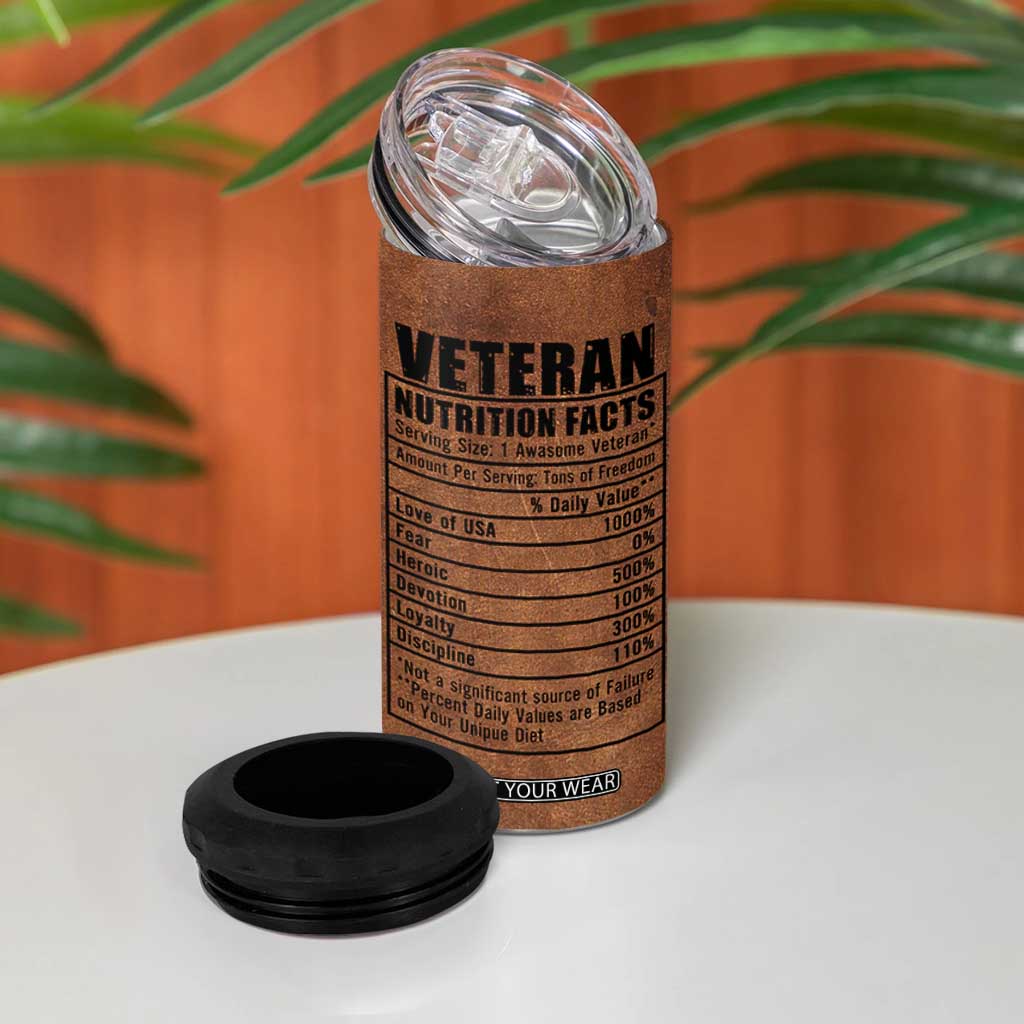 Veteran Gifts 4 in 1 Can Cooler Tumbler Veterans Army Navy Air Force Marine Corps TB10 Print Your Wear
