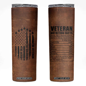 Veteran Gifts Skinny Tumbler Veterans Army Navy Air Force Marine Corps TB10 Black Print Your Wear