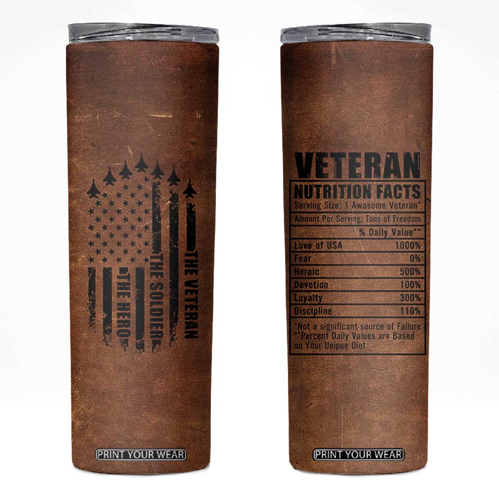 Veteran Gifts Skinny Tumbler Veterans Army Navy Air Force Marine Corps TB10 Black Print Your Wear