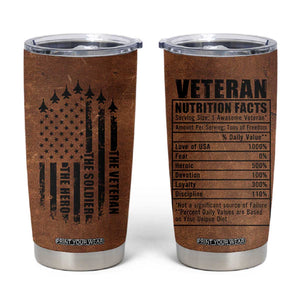 Veteran Gifts Tumbler Cup Veterans Army Navy Air Force Marine Corps TB10 Black Print Your Wear