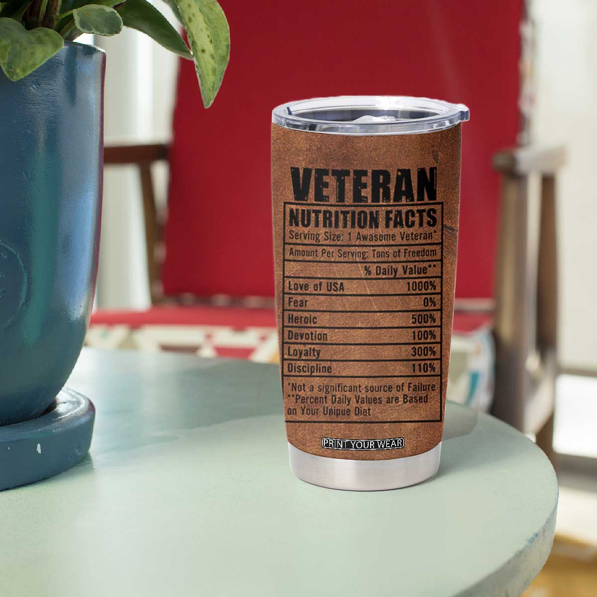Veteran Gifts Tumbler Cup Veterans Army Navy Air Force Marine Corps TB10 Print Your Wear