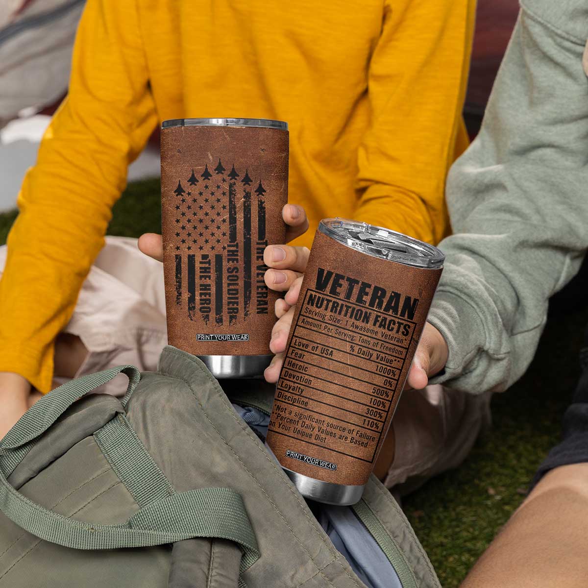 Veteran Gifts Tumbler Cup Veterans Army Navy Air Force Marine Corps TB10 Print Your Wear