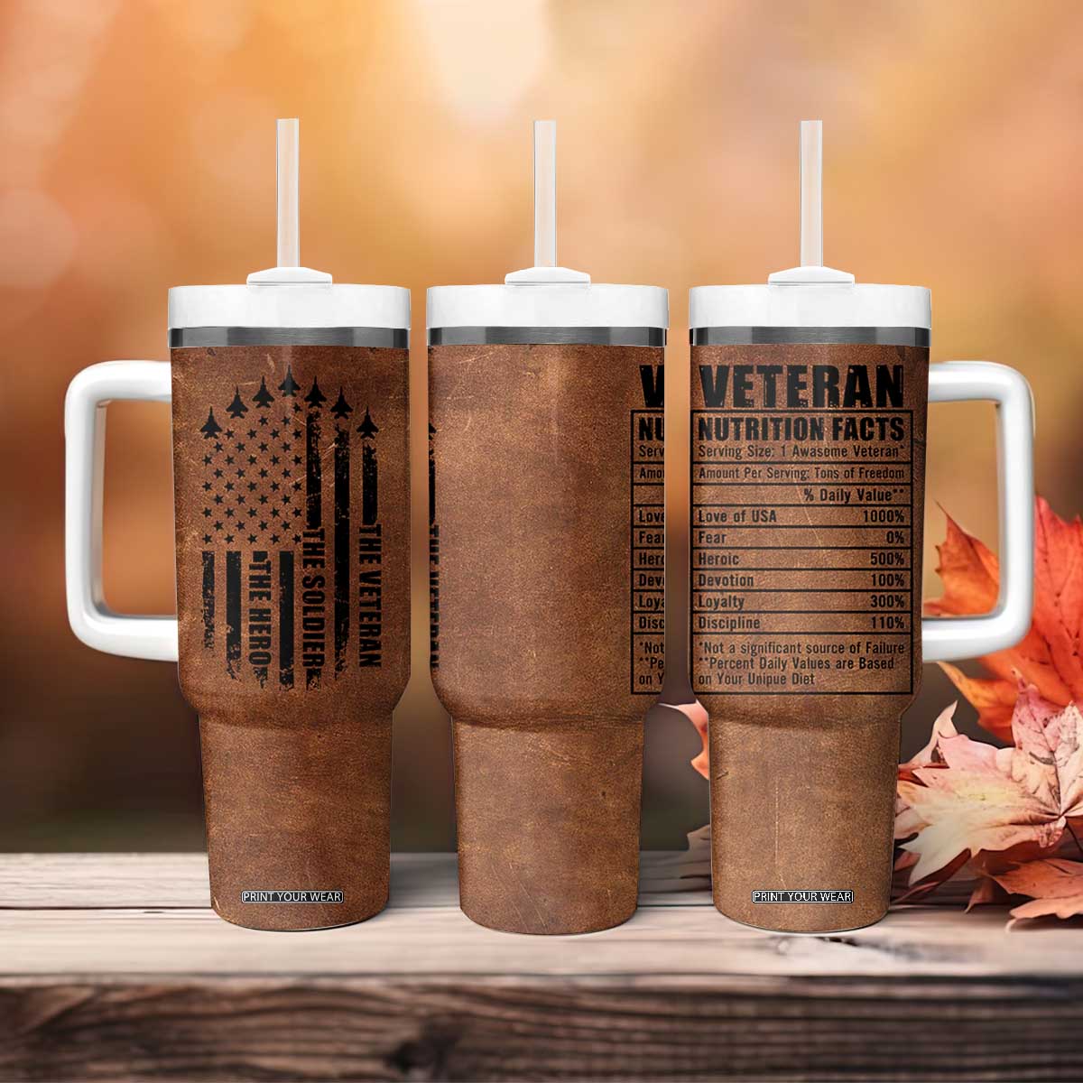 Veteran Gifts Tumbler With Handle Veterans Army Navy Air Force Marine Corps TB10 Print Your Wear