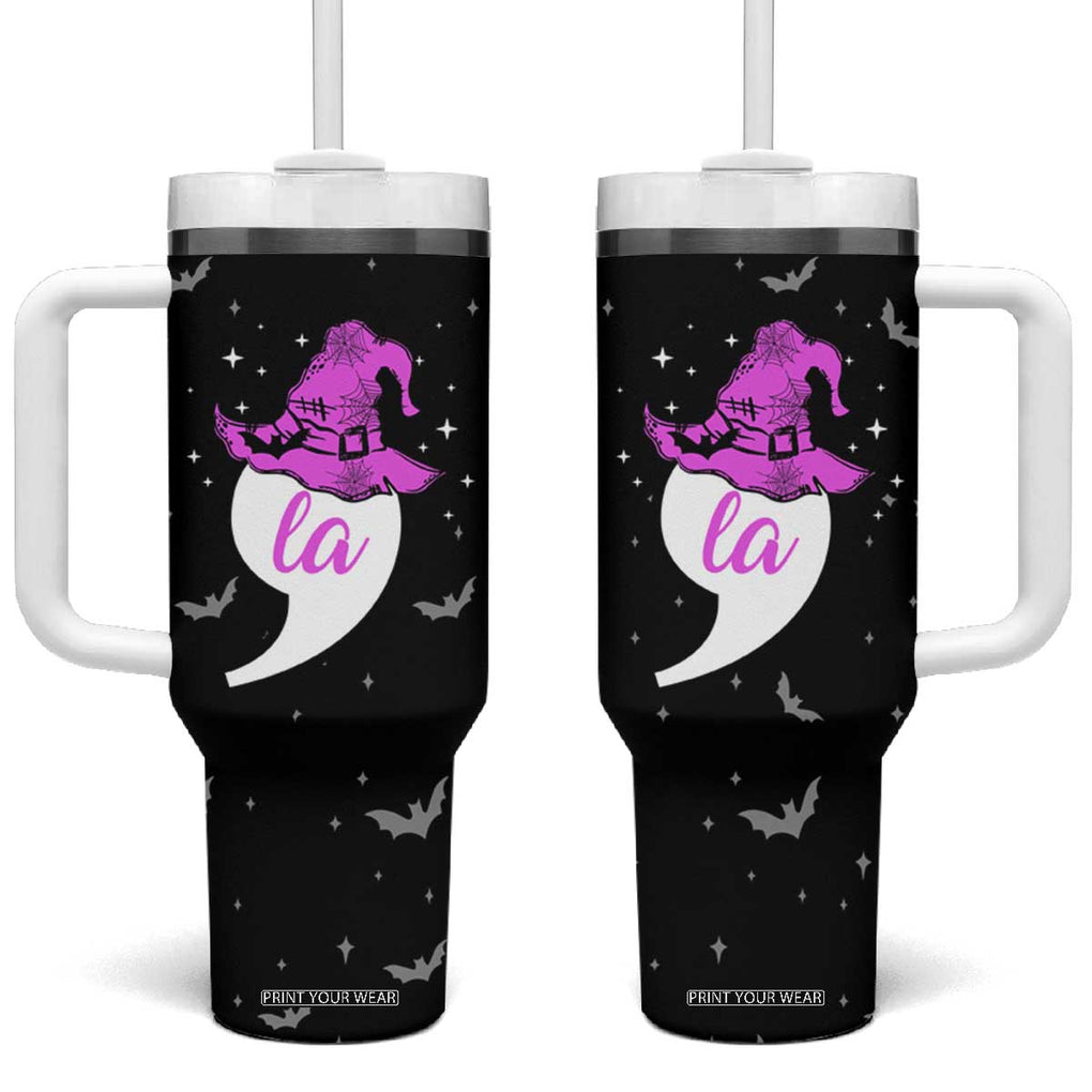 Halloween Harris 2024 Funny Tumbler With Handle Comma La Madam President Witchy Vibes TB10 One Size: 40 oz Black Print Your Wear