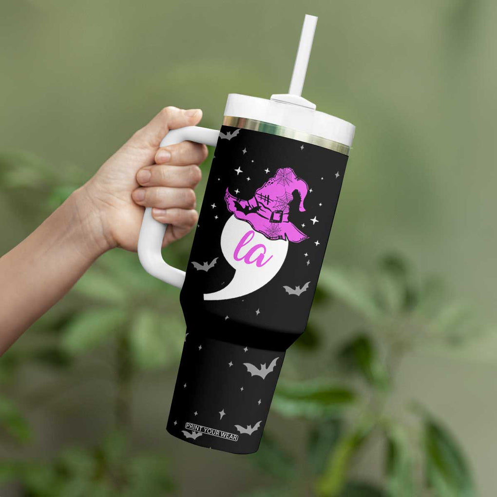 Halloween Harris 2024 Funny Tumbler With Handle Comma La Madam President Witchy Vibes TB10 Print Your Wear