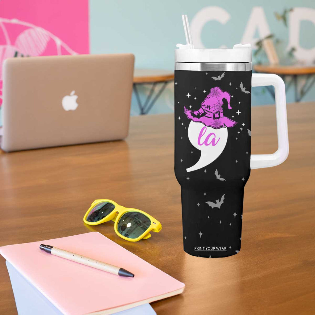 Halloween Harris 2024 Funny Tumbler With Handle Comma La Madam President Witchy Vibes TB10 Print Your Wear