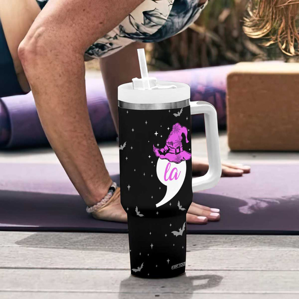 Halloween Harris 2024 Funny Tumbler With Handle Comma La Madam President Witchy Vibes TB10 Print Your Wear