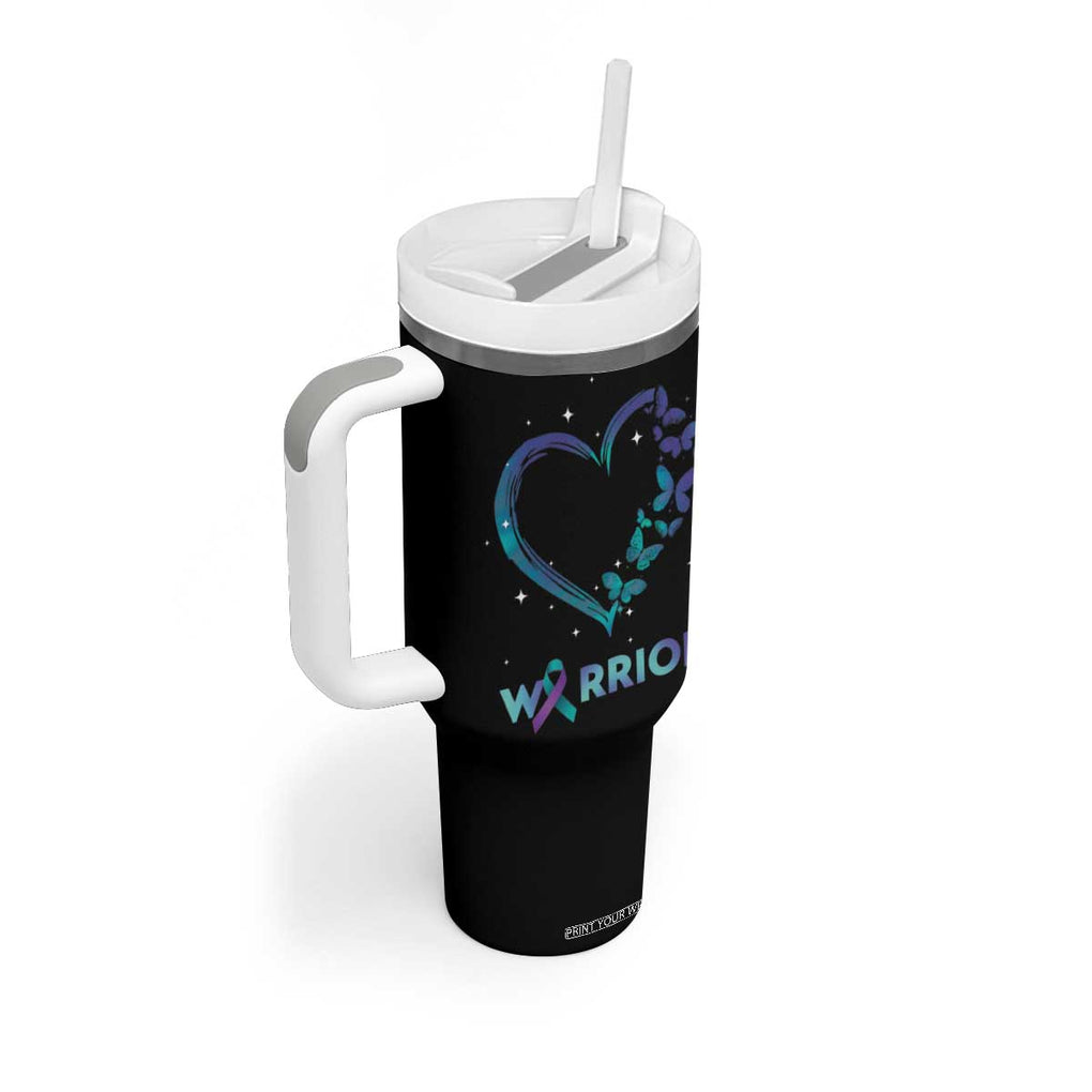 Suicide Prevention Awareness Tumbler With Handle Teal Purple Ribbon Semicolon Stay Tomorrow Needs You Warrior TB10 Print Your Wear