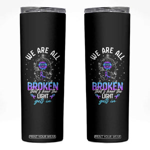 Suicide Prevention Awareness Skinny Tumbler Teal Purple Ribbon Semicolon Stay Tomorrow Needs You Warrior Therapist Psychologist TB10 Black Print Your Wear