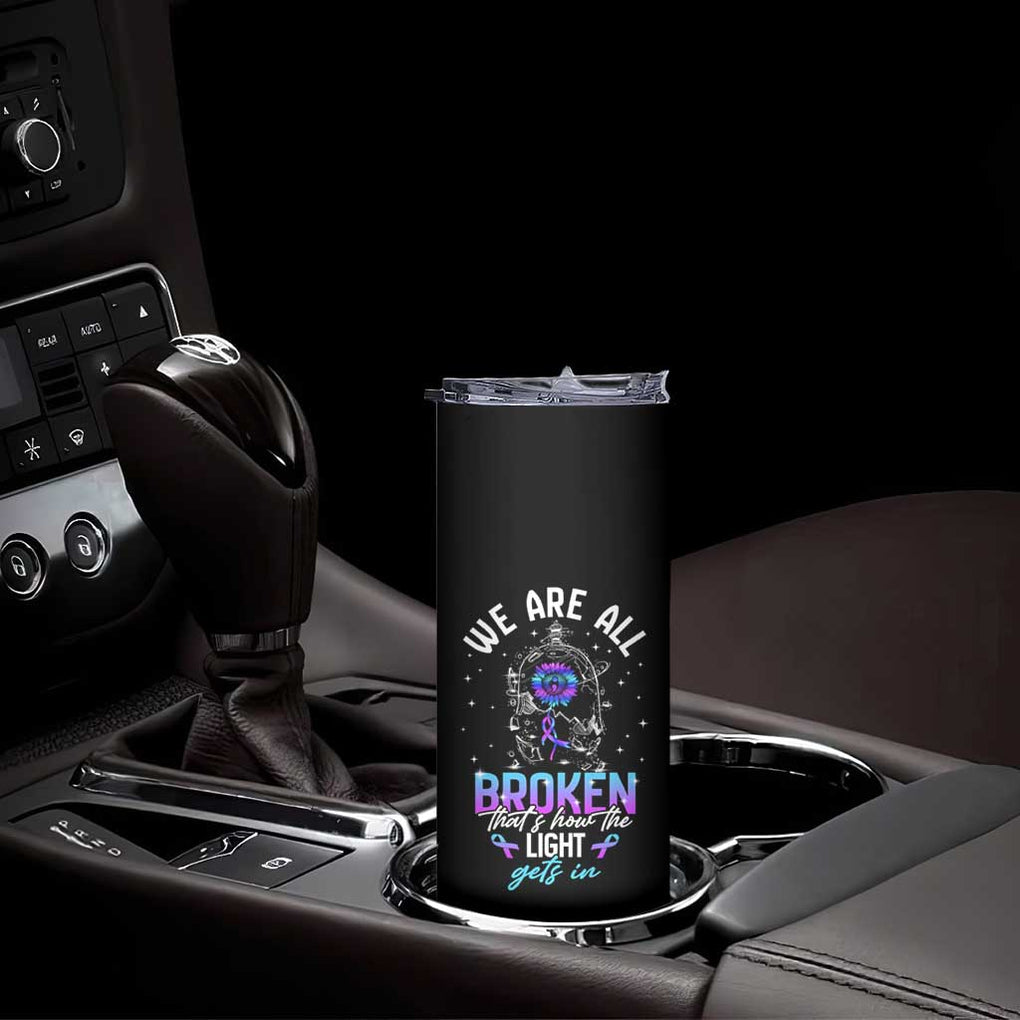 Suicide Prevention Awareness Skinny Tumbler Teal Purple Ribbon Semicolon Stay Tomorrow Needs You Warrior Therapist Psychologist TB10 Print Your Wear