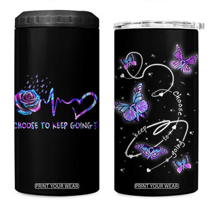 Suicide Prevention Awareness 4 in 1 Can Cooler Tumbler Choose To Keep Going TB10 One Size: 16 oz Black Print Your Wear