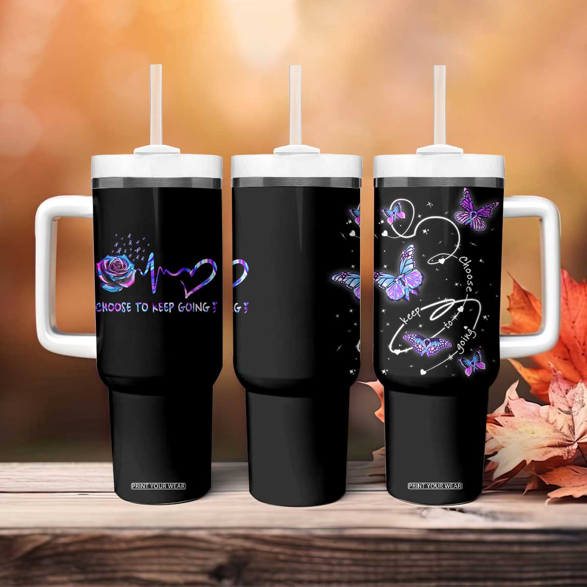 Suicide Prevention Awareness Tumbler With Handle Choose To Keep Going TB10 Print Your Wear