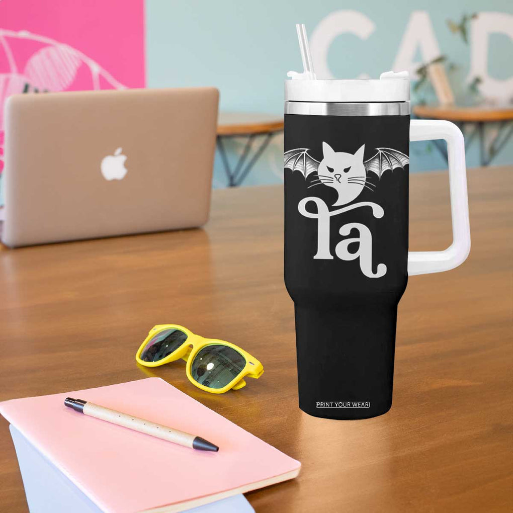 Kamala Harris 2024 President Tumbler With Handle Comma La Funny Cat Bat Wings Halloween TB10 Print Your Wear