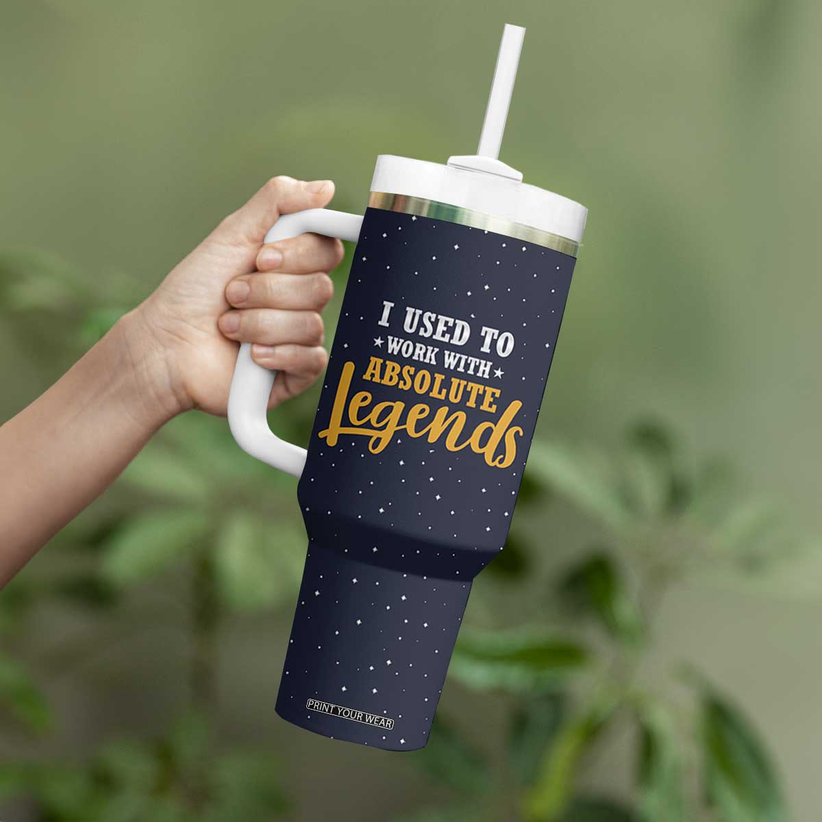Going Away Gift For Coworker Tumbler With Handle I Used To Work With Absolute Legend TB10 Print Your Wear
