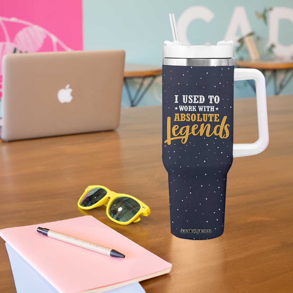 Going Away Gift For Coworker Tumbler With Handle I Used To Work With Absolute Legend TB10 Print Your Wear