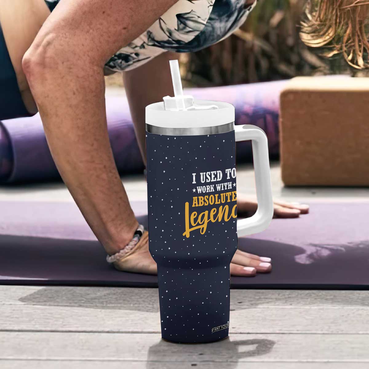 Going Away Gift For Coworker Tumbler With Handle I Used To Work With Absolute Legend TB10 Print Your Wear