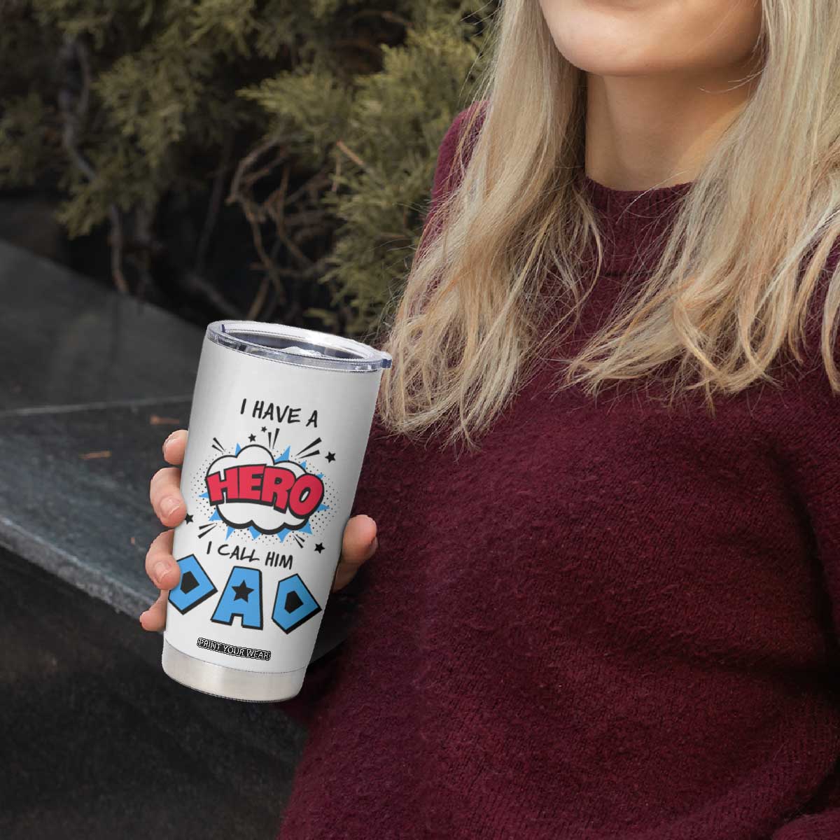 Gifts For Dad Tumbler Cup I Have A Hero, I Call Him Dad TB10 Print Your Wear
