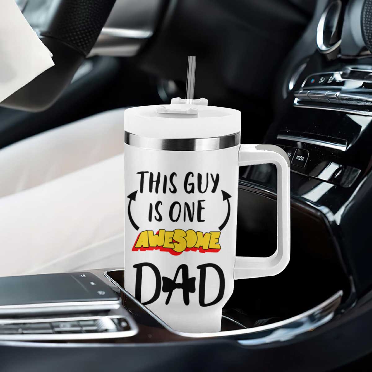 Gifts For Dad Tumbler With Handle Funny Father's Day This One Is One Awesome Dad TB10 Print Your Wear