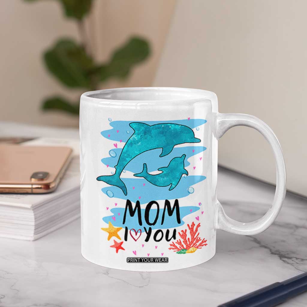 Gifts for Mom Birthday Coffee Mug I Love You Mom Cute Mothers Day Present TB10 Print Your Wear
