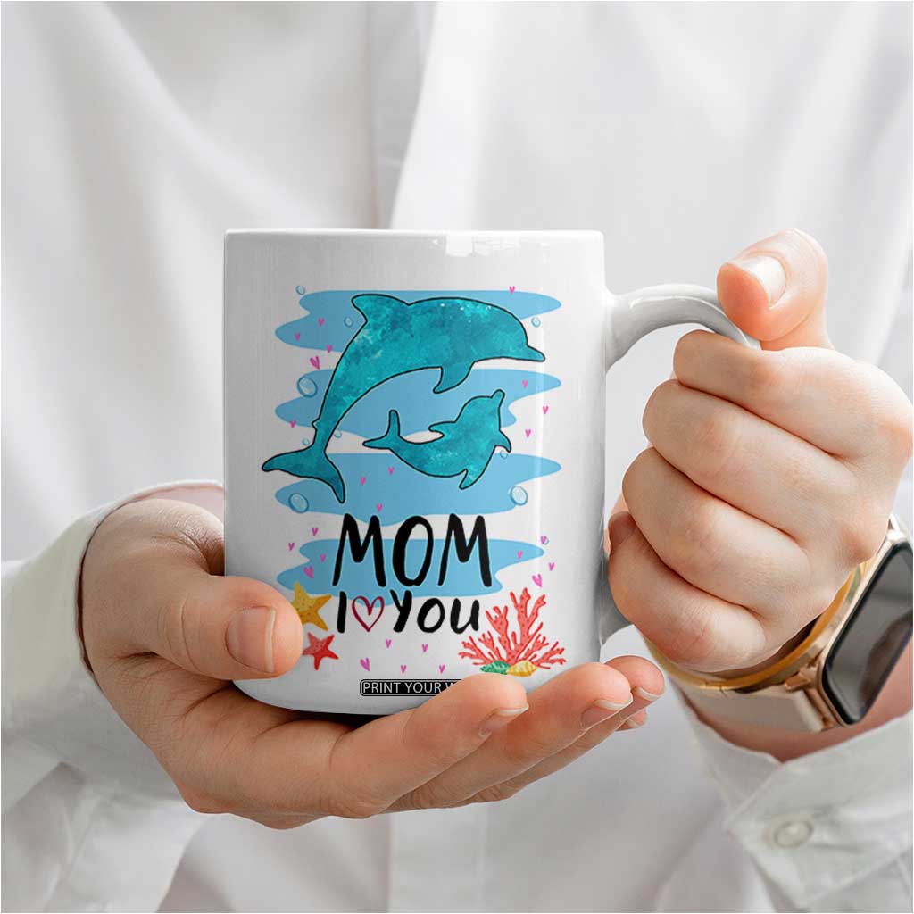 Gifts for Mom Birthday Coffee Mug I Love You Mom Cute Mothers Day Present TB10 Print Your Wear
