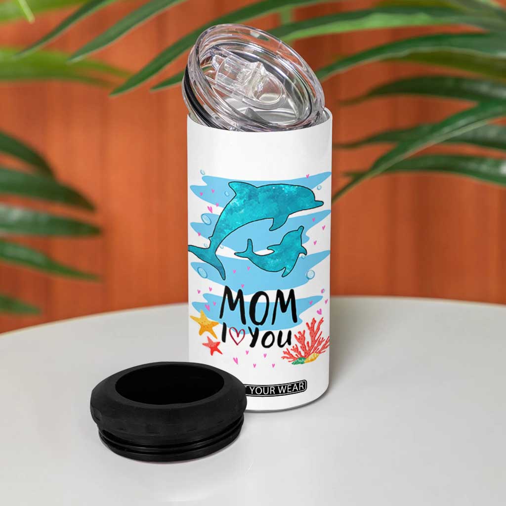 Gifts for Mom Birthday 4 in 1 Can Cooler Tumbler I Love You Mom Cute Mothers Day Present TB10 Print Your Wear