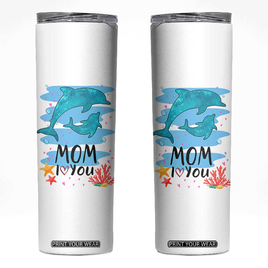 Gifts for Mom Birthday Skinny Tumbler I Love You Mom Cute Mothers Day Present TB10 White Print Your Wear