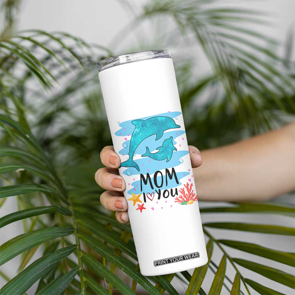 Gifts for Mom Birthday Skinny Tumbler I Love You Mom Cute Mothers Day Present TB10 Print Your Wear