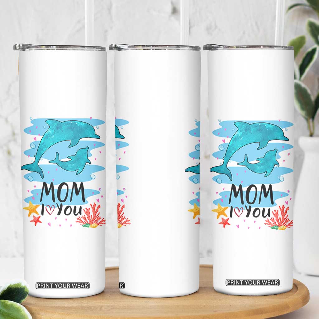 Gifts for Mom Birthday Skinny Tumbler I Love You Mom Cute Mothers Day Present TB10 Print Your Wear