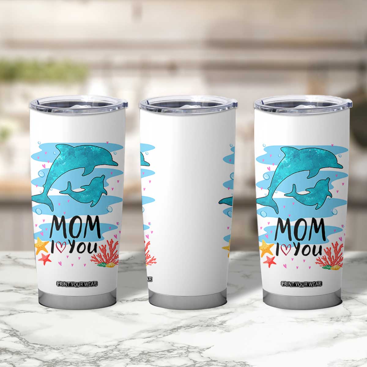 Gifts for Mom Birthday Tumbler Cup I Love You Mom Cute Mothers Day Present TB10 Print Your Wear