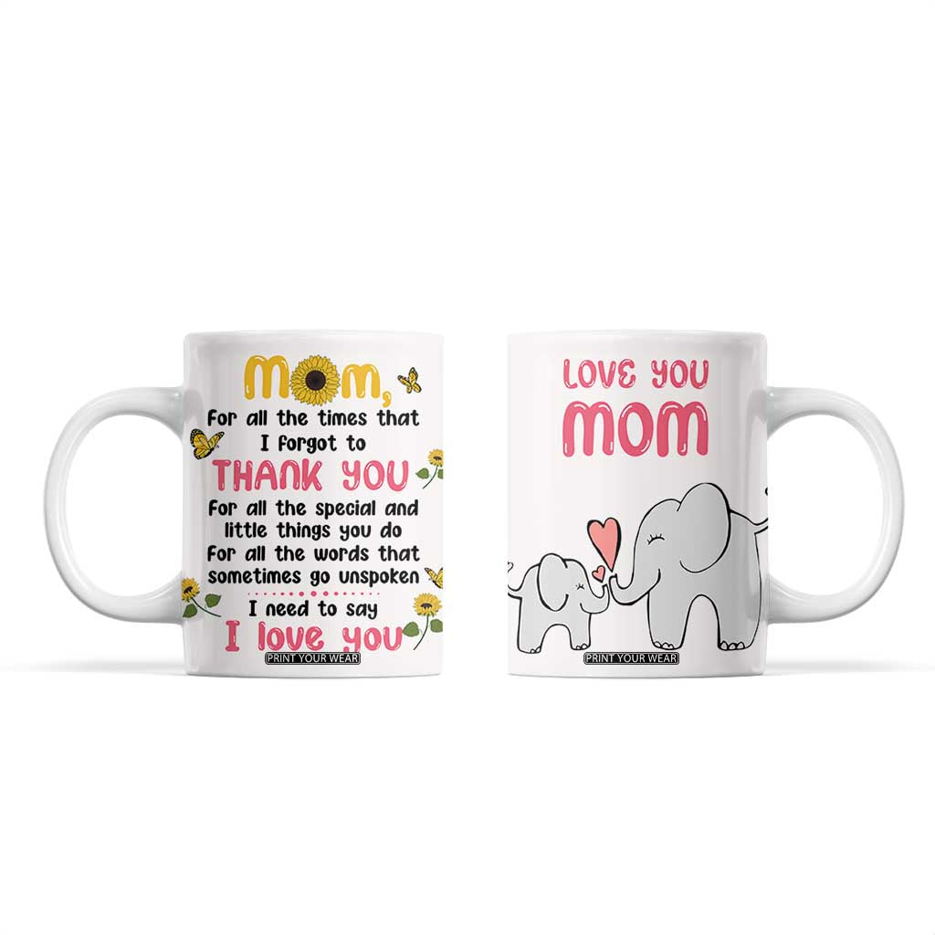Mom Gifts From Kids Coffee Mug Mothers Day Gifts Remember I Love You Mom Sunflower TB10 Beige Print Your Wear