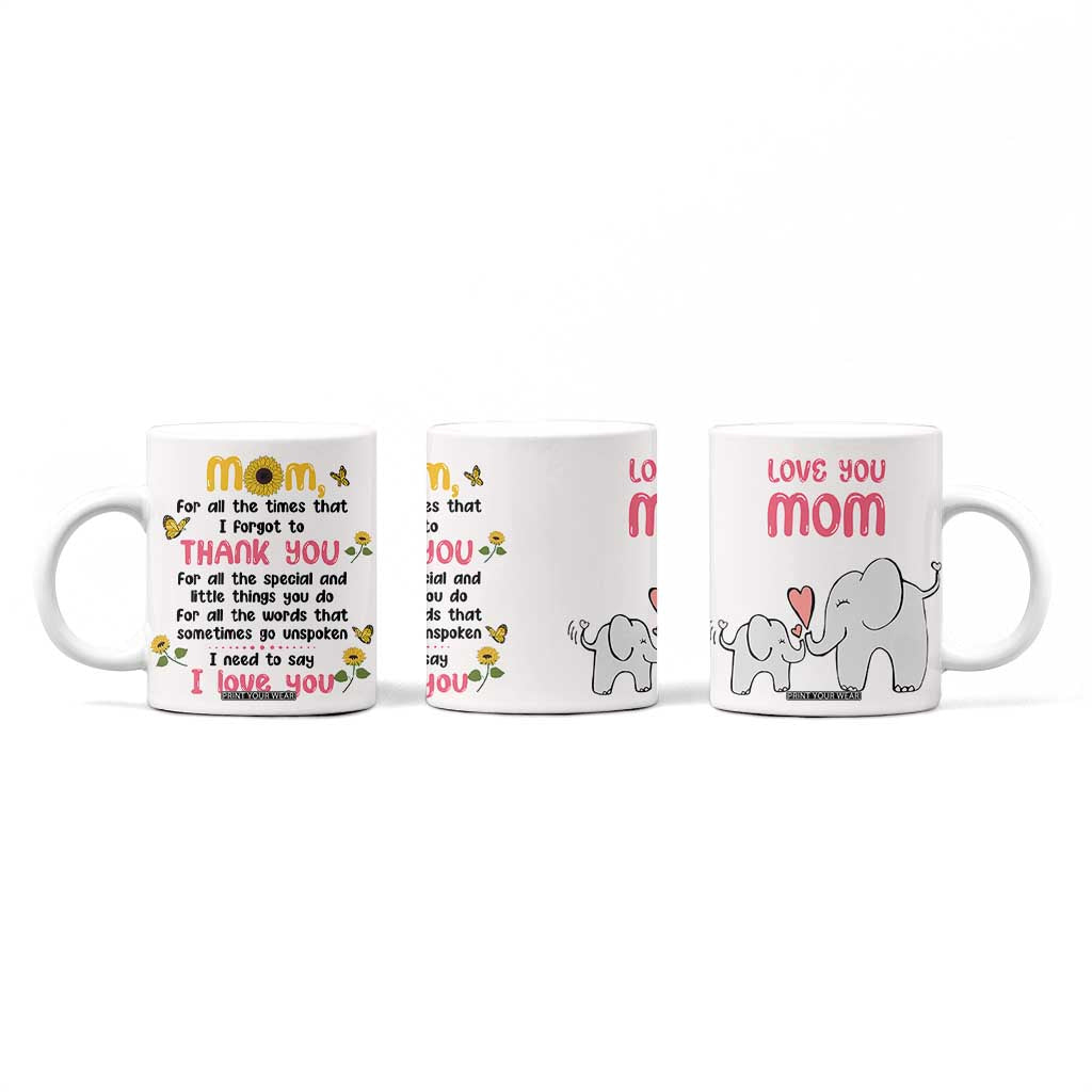Mom Gifts From Kids Coffee Mug Mothers Day Gifts Remember I Love You Mom Sunflower TB10 Print Your Wear