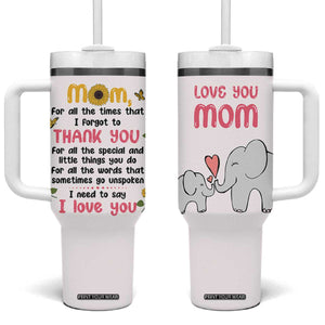 Mom Gifts From Kids Tumbler With Handle Mothers Day Gifts Remember I Love You Mom Sunflower TB10 One Size: 40 oz Beige Print Your Wear