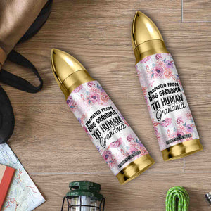 Promoted To Grandma Gift Bullet Tumbler Floral Dog Grandmas To Human Grandma Pregnancy Announcement TB10 Print Your Wear