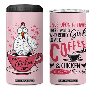 Crazy Chicken Lady 4 in 1 Can Cooler Tumbler Funny Farmhouse Garden Animal Lover Gifts TB10 One Size: 16 oz Pink Print Your Wear