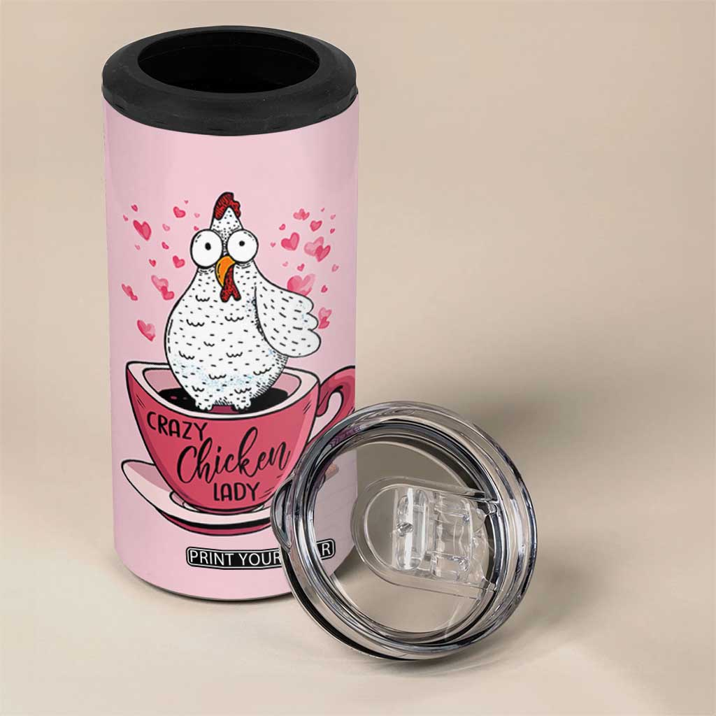Crazy Chicken Lady 4 in 1 Can Cooler Tumbler Funny Farmhouse Garden Animal Lover Gifts TB10 Print Your Wear